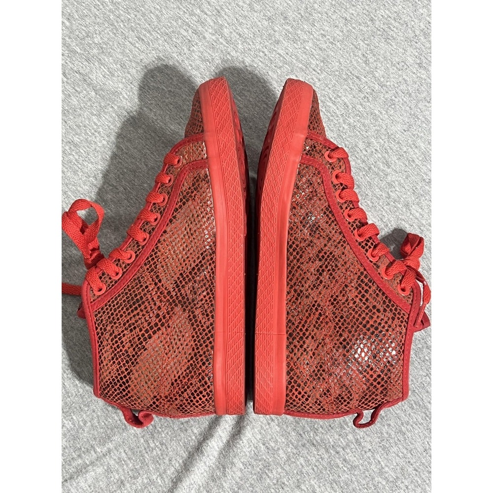 Adidas Shoes Womens Size 7 Red Snake Print High Top Sneakers Honey Mid Wedge - Picture 9 of 13